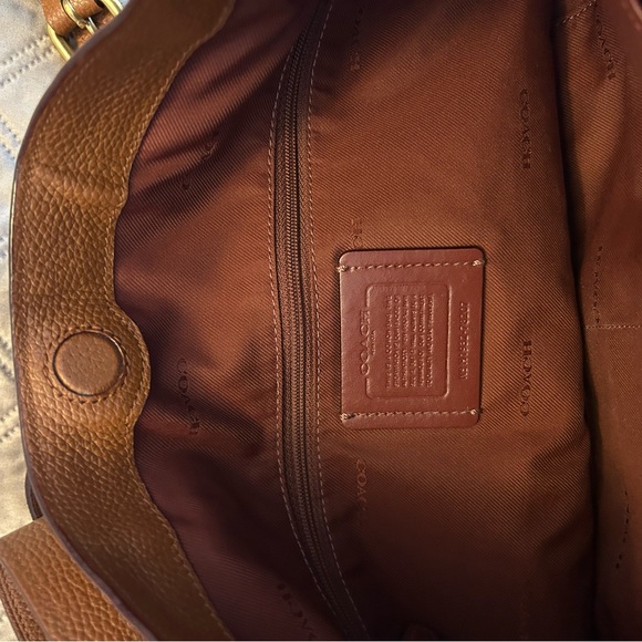 Coach Brown Leather Shoulder Bag with Gold Accents - Picture 5 of 7